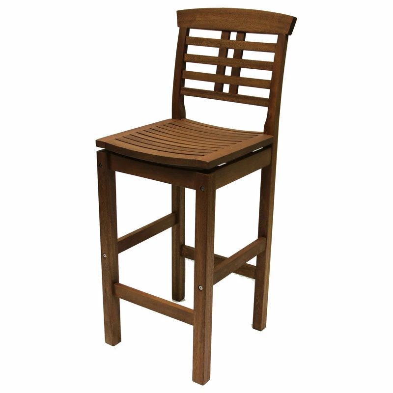 Wholesale 👍 Outdoor Interiors 5-Piece Square Eucalyptus Bar Height Dining Set With Bar Chairs ⭐ - Image 6