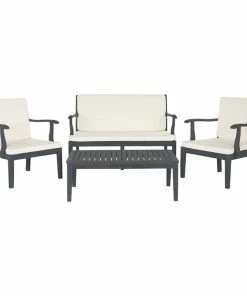 Discount 😉 Safavieh Montclair 4-Piece Outdoor Living Set, Ash Gray 💯