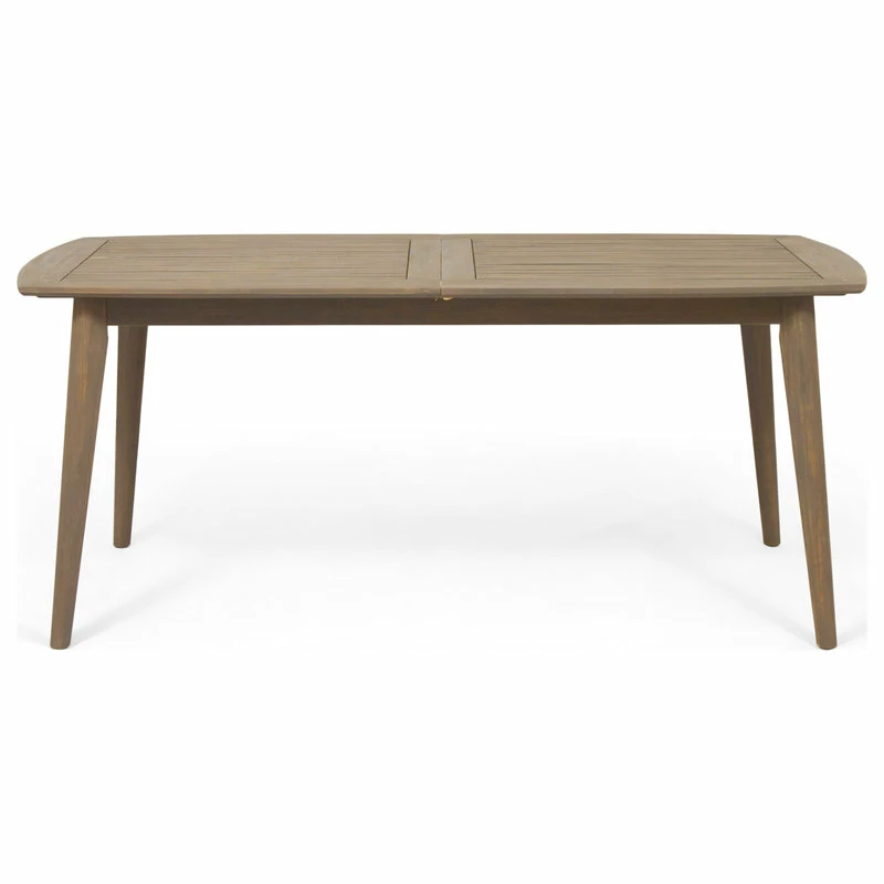 New ๐ GDFStudio Candance Outdoor Acacia Wood Expandable Dining Table, Gray ๐
