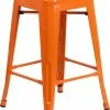 Cheapest ✨ Flash Furniture 24" High Backless Orange Metal Indoor-Outdoor Counter H Stool 🎉