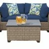 Best deal 🔔 TKClassics TK Classics Monterey 5 Piece Wicker Sofa Set With Navy Cushions 🛒