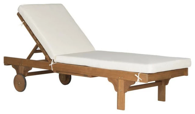 Discount 🎉 Safavieh Newport Chaise Lounge Chair With Side Table, Teak 🎁