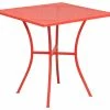Promo ✔️ Flash Furniture 28" Steel Patio Table, Coral 🌟