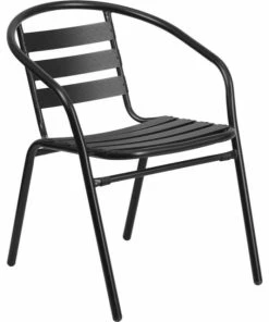 New 🎁 Flash Furniture Black Metal Stack Chair Black 🔔