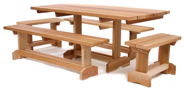 Coupon ๐ฅฐ All Things Cedar Inc. CEDAR 5-Piece Market Outdoor Picnic Patio Table, 10 Person ๐