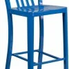 Cheap 😉 Flash Furniture 30" High Blue Metal Indoor Outdoor Barstool With Vertical Slat Back 🔥