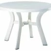 Best Pirce 🎉 Pemberly Row Transitional Plastic 42" Round Resin Patio Dining Table In White 🔥